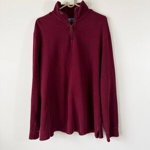 Polo Ralph Lauren Estate Rib 1/4 Zip Pullover Burgundy Size XL